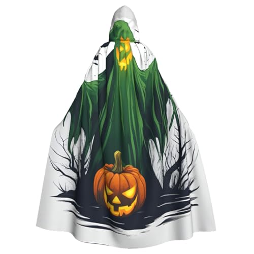 XULLZH Grüner Geister-Horror-Halloween-Kürbis-Druck, Erwachsenen-Umhang, langer Umhang, Kapuzenpullover, Weihnachten, Halloween-Kostüme, Party, Themen-Rollenspiel von XULLZH