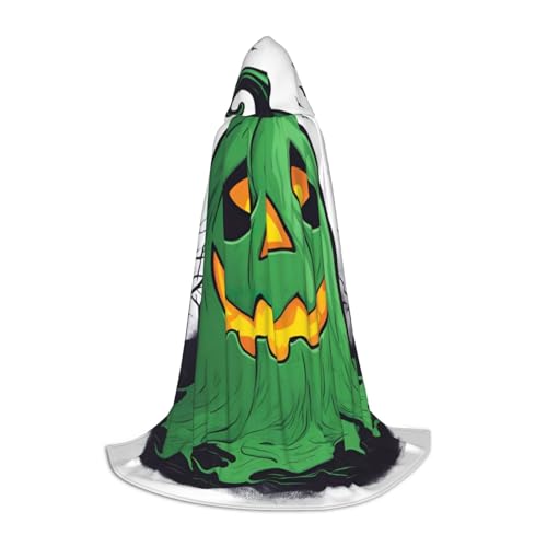 XULLZH Grüner Geister-Horror-Halloween-Kürbis-Druck, Kapuzenumhang für Halloween, Weihnachten, Kostüm, Damen, Herren, Erwachsene, Maskerade XULLZH Grüner Geister-Horror-Halloween-Kürbis-Druck, Kapuzenumhang für Halloween, Weihnachten, Kostüm, Damen, Herren, Erwachsene, Maskerade von XULLZH