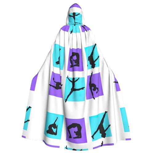 XULLZH Gymnastik-Spiel-Druck, Erwachsenen-Umhang, langer Umhang, Kapuzenpullover, Weihnachten, Halloween, Kostüme, Party, Thema, Rollenspiel von XULLZH