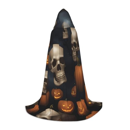 XULLZH Halloween-Kapuzenumhang mit Totenkopf-Druck, Halloween-Weihnachtsumhang, Kostüm für Damen und Herren, Erwachsene, Maskerade XULLZH Halloween-Kapuzenumhang mit Totenkopf-Druck, Halloween-Weihnachtsumhang, Kostüm für Damen und Herren, Erwachsene, Maskerade von XULLZH