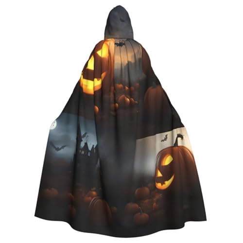 XULLZH Halloween-Kürbis-Aufdruck, Erwachsenen-Umhang, langer Umhang, Kapuzenpullover, Weihnachten, Halloween-Kostüme, Party, Thema, Rollenspiel von XULLZH