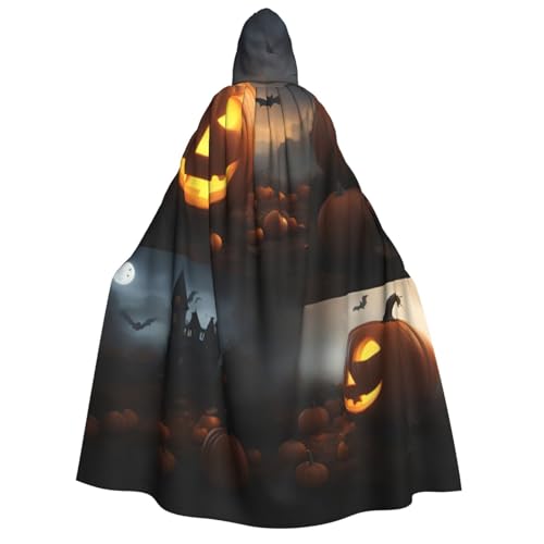 XULLZH Halloween-Kürbis-Druck, Unisex, Kapuzenumhang für Erwachsene, Halloween-Umhang in voller Länge, Herren-Umhang mit Kapuze XULLZH Halloween-Kürbis-Druck, Unisex, Kapuzenumhang für Erwachsene, Halloween-Umhang in voller Länge, Herren-Umhang mit Kapuze von XULLZH