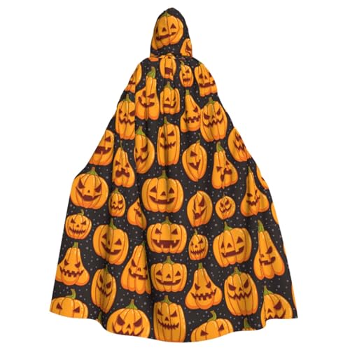 XULLZH Halloween Kürbis Muster Druck Erwachsene Umhang Langer Umhang Hoodie Weihnachten Halloween Kostüme Party Thema Rollenspiel von XULLZH