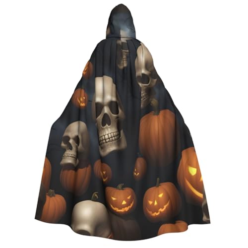 XULLZH Halloween-Umhang mit Totenkopf-Aufdruck, Unisex, Kapuzenumhang für Erwachsene, Halloween-Umhang in voller Länge, Herrenumhang mit Kapuze XULLZH Halloween-Umhang mit Totenkopf-Aufdruck, Unisex, Kapuzenumhang für Erwachsene, Halloween-Umhang in voller Länge, Herrenumhang mit Kapuze von XULLZH