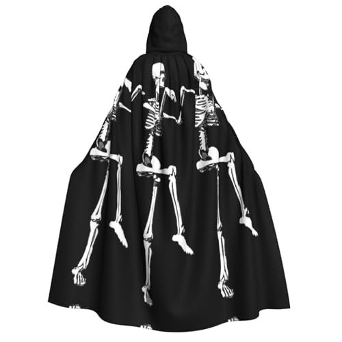 XULLZH Halloween beweglicher Skelett-Schädel-Druck, Unisex, Kapuzenumhang für Erwachsene, Halloween, volle Länge, Umhang für Herren, Umhang mit Kapuze XULLZH Halloween beweglicher Skelett-Schädel-Druck, Unisex, Kapuzenumhang für Erwachsene, Halloween, volle Länge, Umhang für Herren, Umhang mit Kapuze von XULLZH