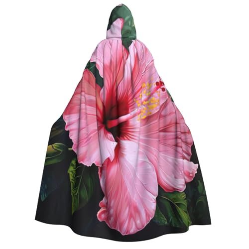 XULLZH Hawaii roter Blumendruck, Unisex, Kapuzenumhang für Erwachsene, Halloween, volle Länge, Umhang mit Kapuze, Kostüm XULLZH Hawaii roter Blumendruck, Unisex, Kapuzenumhang für Erwachsene, Halloween, volle Länge, Umhang mit Kapuze, Kostüm von XULLZH