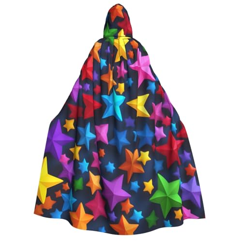 XULLZH Herrenumhang mit Kapuze und Farbstern-Aufdruck, für Erwachsene, Halloween, volle Länge, Umhang mit Kapuze XULLZH Herrenumhang mit Kapuze und Farbstern-Aufdruck, für Erwachsene, Halloween, volle Länge, Umhang mit Kapuze von XULLZH
