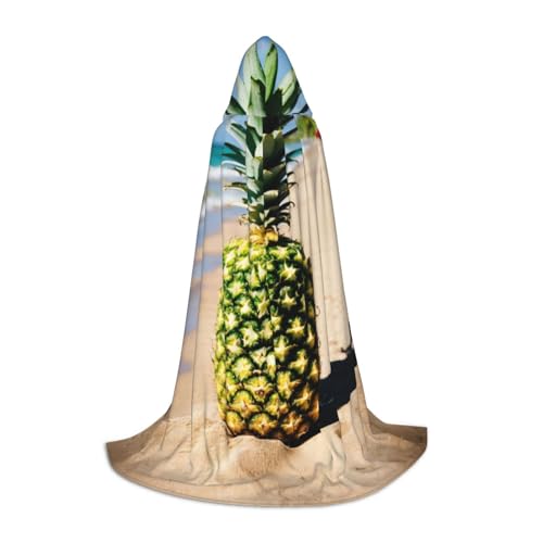 XULLZH Kapuzenumhang mit Ananas am Strand, für Halloween, Weihnachten, für Damen, Herren, Erwachsene, Maskerade von XULLZH