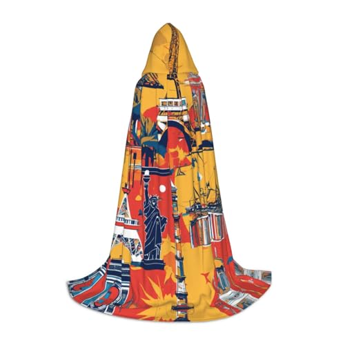 XULLZH Kapuzenumhang mit Aufdruck "I Love London", für Halloween, Weihnachten, für Damen und Herren von XULLZH