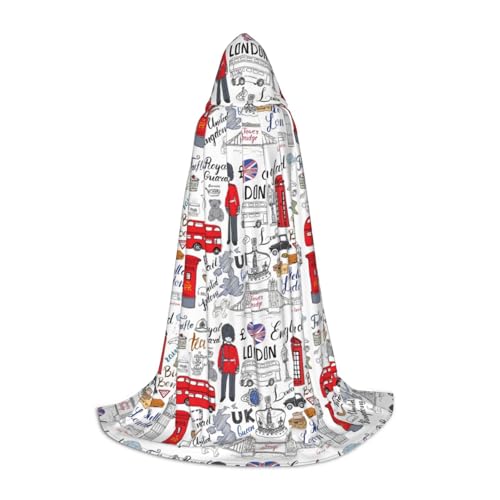 XULLZH Kapuzenumhang mit Aufdruck "I Love London", für Halloween, Weihnachten, für Damen und Herren XULLZH Kapuzenumhang mit Aufdruck "I Love London", für Halloween, Weihnachten, für Damen und Herren von XULLZH