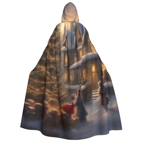 XULLZH Kapuzenumhang mit Aufschrift "Merry Christmas", Unisex, für Erwachsene, Halloween, volle Länge, Umhang mit Kapuze, Kostüm von XULLZH