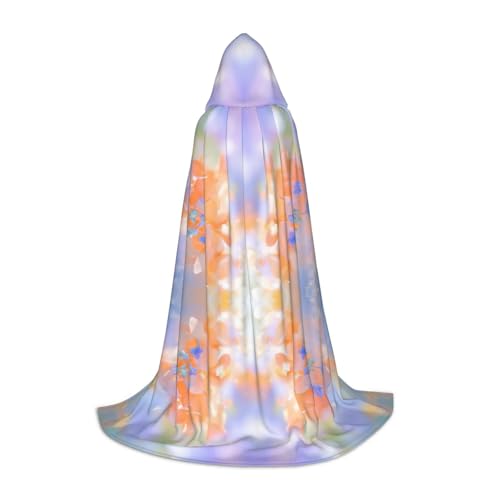 XULLZH Kapuzenumhang mit Blumendruck, Halloween, Weihnachten, Kostüm, für Damen und Herren, Erwachsene, Maskerade von XULLZH