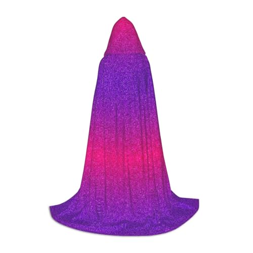 XULLZH Kapuzenumhang mit Farbverlauf, Pailletten, glitzernder Druck, Halloween, Weihnachten, Kostüm, Damen, Herren, Erwachsene, Maskerade XULLZH Kapuzenumhang mit Farbverlauf, Pailletten, glitzernder Druck, Halloween, Weihnachten, Kostüm, Damen, Herren, Erwachsene, Maskerade von XULLZH