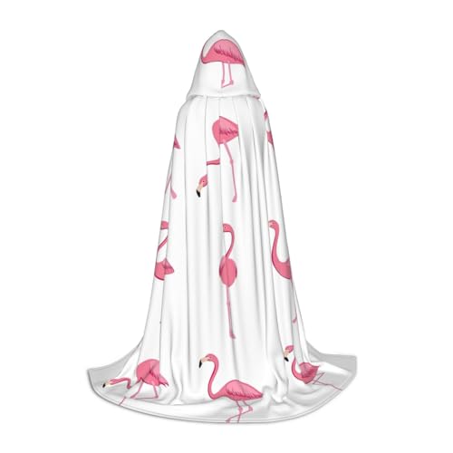 XULLZH Kapuzenumhang mit Flamingos auf weißem Druck, Halloween, Weihnachten, Kostüm, Damen, Herren, Erwachsene, Maskerade XULLZH Kapuzenumhang mit Flamingos auf weißem Druck, Halloween, Weihnachten, Kostüm, Damen, Herren, Erwachsene, Maskerade von XULLZH