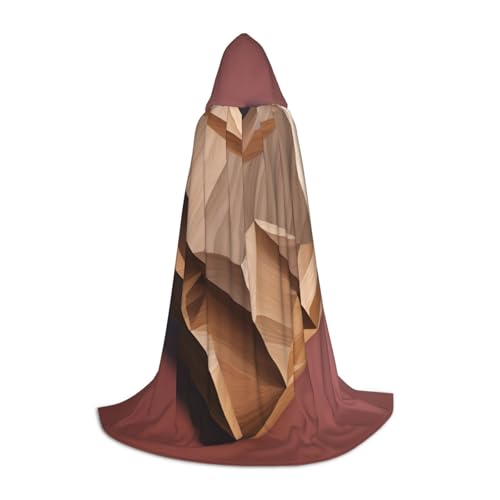 XULLZH Kapuzenumhang mit Holzherz-Aufdruck, Halloween, Weihnachten, Kostüm, für Damen und Herren, Erwachsene, Maskerade von XULLZH