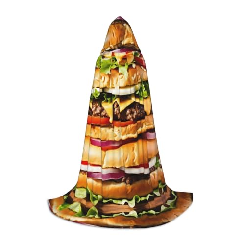 XULLZH Kapuzenumhang mit Lebensmittelmuster, lustiger Druck, Halloween, Weihnachten, Kostüm, Damen, Herren, Erwachsene, Maskerade XULLZH Kapuzenumhang mit Lebensmittelmuster, lustiger Druck, Halloween, Weihnachten, Kostüm, Damen, Herren, Erwachsene, Maskerade von XULLZH