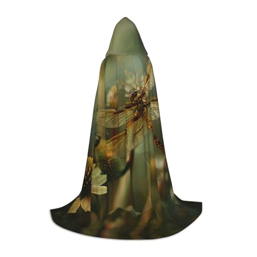 XULLZH Kapuzenumhang mit Libellen- und Blumendruck, Halloween, Weihnachten, Kostüm, Damen, Herren, Erwachsene, Maskerade XULLZH Kapuzenumhang mit Libellen- und Blumendruck, Halloween, Weihnachten, Kostüm, Damen, Herren, Erwachsene, Maskerade von XULLZH