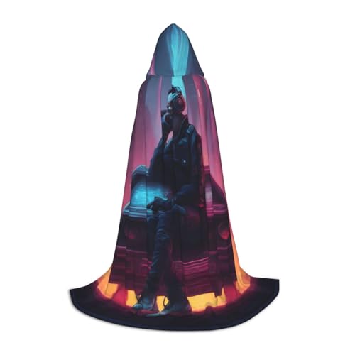 XULLZH Kapuzenumhang mit Musikdruck, Halloween, Weihnachten, Kostüm, Damen, Herren, Erwachsene, Maskerade XULLZH Kapuzenumhang mit Musikdruck, Halloween, Weihnachten, Kostüm, Damen, Herren, Erwachsene, Maskerade von XULLZH