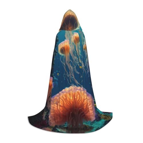 XULLZH Kapuzenumhang mit Quallen-Ozean-Druck, Halloween-Weihnachtsumhang, Kostüm, Damen, Herren, Erwachsene, Maskerade XULLZH Kapuzenumhang mit Quallen-Ozean-Druck, Halloween-Weihnachtsumhang, Kostüm, Damen, Herren, Erwachsene, Maskerade von XULLZH