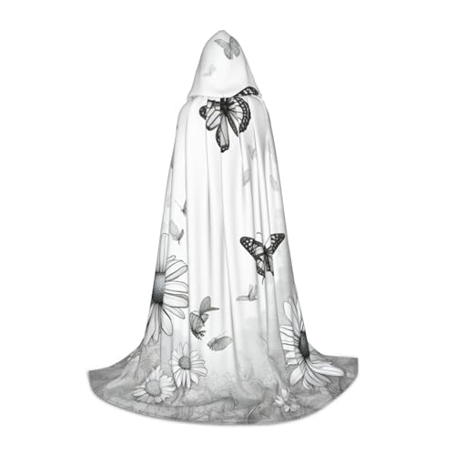 XULLZH Kapuzenumhang mit Schmetterlings-Gänseblümchen-Druck, Halloween, Weihnachten, Kostüm, für Damen und Herren, Erwachsene, Maskerade XULLZH Kapuzenumhang mit Schmetterlings-Gänseblümchen-Druck, Halloween, Weihnachten, Kostüm, für Damen und Herren, Erwachsene, Maskerade von XULLZH