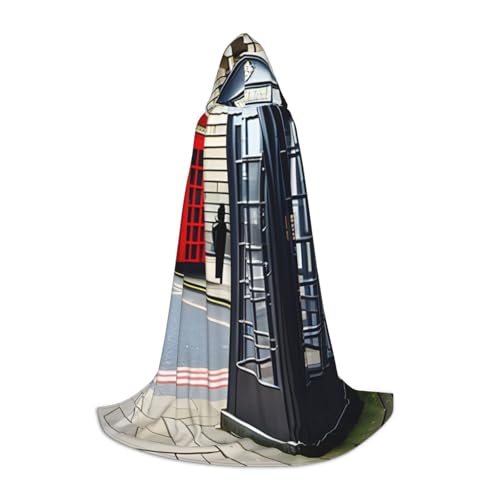 XULLZH Kapuzenumhang mit Telefonzelle bedruckt, Halloween, Weihnachten, Kostüm, Damen, Herren, Erwachsene, Maskerade XULLZH Kapuzenumhang mit Telefonzelle bedruckt, Halloween, Weihnachten, Kostüm, Damen, Herren, Erwachsene, Maskerade von XULLZH