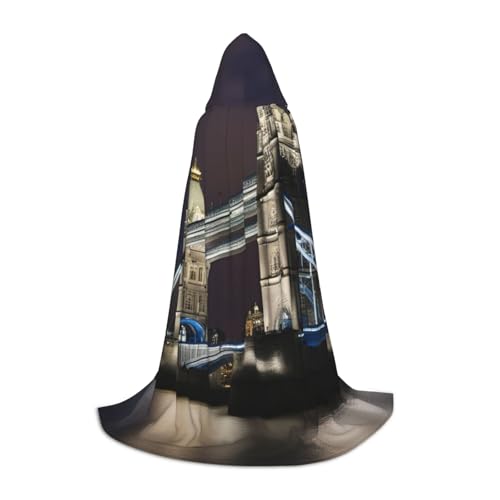 XULLZH Kapuzenumhang mit Turmbrücke in London, für Halloween, Weihnachten, für Damen, Herren, Erwachsene, Maskerade XULLZH Kapuzenumhang mit Turmbrücke in London, für Halloween, Weihnachten, für Damen, Herren, Erwachsene, Maskerade von XULLZH