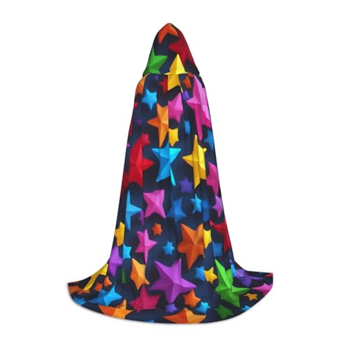 XULLZH Kapuzenumhang mit farbigen Sternen, für Halloween, Weihnachten, für Damen und Herren, Erwachsene, Maskerade XULLZH Kapuzenumhang mit farbigen Sternen, für Halloween, Weihnachten, für Damen und Herren, Erwachsene, Maskerade von XULLZH