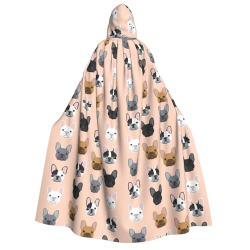 XULLZH Kapuzenumhang mit französischem Druck, Unisex, für Erwachsene, Halloween, volle Länge, Umhang mit Kapuze, Kostüm XULLZH Kapuzenumhang mit französischem Druck, Unisex, für Erwachsene, Halloween, volle Länge, Umhang mit Kapuze, Kostüm von XULLZH