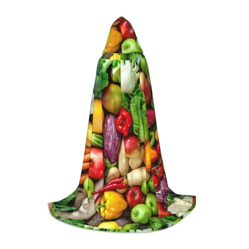 XULLZH Kapuzenumhang mit frischem Obst und Gemüse, für Halloween, Weihnachten, Kostüm, Damen, Herren, Erwachsene, Maskerade XULLZH Kapuzenumhang mit frischem Obst und Gemüse, für Halloween, Weihnachten, Kostüm, Damen, Herren, Erwachsene, Maskerade von XULLZH
