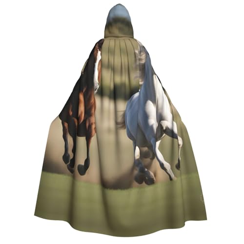 XULLZH Kapuzenumhang mit laufendem Pferde-Aufdruck, Unisex, für Erwachsene, Halloween, volle Länge, Umhang mit Kapuze, Kostüm XULLZH Kapuzenumhang mit laufendem Pferde-Aufdruck, Unisex, für Erwachsene, Halloween, volle Länge, Umhang mit Kapuze, Kostüm von XULLZH