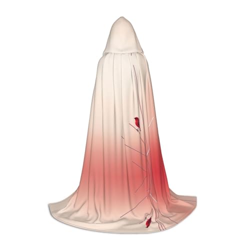 XULLZH Kapuzenumhang mit rotem Vogel-Design, für Halloween, Weihnachten, für Damen und Herren, Erwachsene, Maskerade von XULLZH