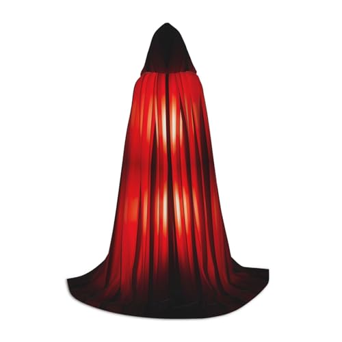 XULLZH Kapuzenumhang mit roten hell- und dunkelgrauen Streifen, Halloween, Weihnachten, Kostüm, für Damen, Herren, Erwachsene, Maskerade von XULLZH