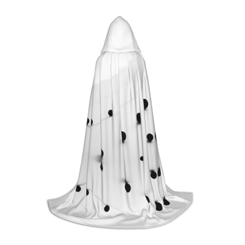 XULLZH Kapuzenumhang mit schwarzem Punktemuster, Halloween, Weihnachten, Kostüm, für Damen und Herren, Erwachsene, Maskerade XULLZH Kapuzenumhang mit schwarzem Punktemuster, Halloween, Weihnachten, Kostüm, für Damen und Herren, Erwachsene, Maskerade von XULLZH