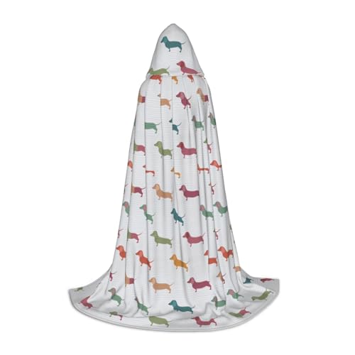 XULLZH Kapuzenumhang mit süßem Dackel-Aufdruck, Halloween-Weihnachtsumhang für Damen, Herren, Erwachsene, Maskerade XULLZH Kapuzenumhang mit süßem Dackel-Aufdruck, Halloween-Weihnachtsumhang für Damen, Herren, Erwachsene, Maskerade von XULLZH