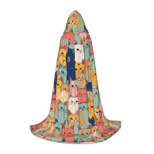 XULLZH Kapuzenumhang mit süßem Katzenmotiv in einer Vielzahl von Farben, für Halloween, Weihnachten, für Damen und Herren, Erwachsene, Maskerade von XULLZH