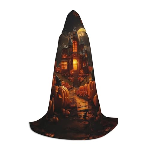 XULLZH Kürbis Halloween Druck Kapuzenumhang Halloween Weihnachten Umhang Kostüm Damen Herren Erwachsene Maskerade Dress Up von XULLZH