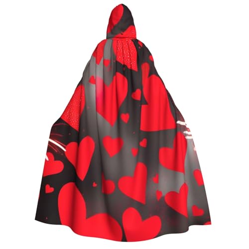 XULLZH Rote Herzen Feuerwerk Druck Unisex Kapuzenumhang für Erwachsene Halloween volle Länge Umhang Herren Umhang mit Kapuze Kostüm XULLZH Rote Herzen Feuerwerk Druck Unisex Kapuzenumhang für Erwachsene Halloween volle Länge Umhang Herren Umhang mit Kapuze Kostüm von XULLZH