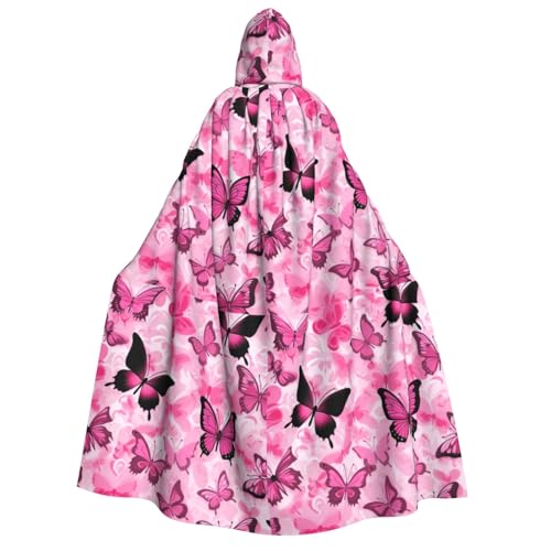 XULLZH Roter Schmetterlings-Umhang mit nahtlosem Fliesendruck, Unisex, Kapuzenumhang für Erwachsene, Halloween, volle Länge, Umhang mit Kapuze, Kostüm XULLZH Roter Schmetterlings-Umhang mit nahtlosem Fliesendruck, Unisex, Kapuzenumhang für Erwachsene, Halloween, volle Länge, Umhang mit Kapuze, Kostüm von XULLZH