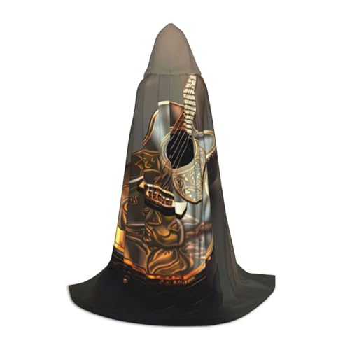 XULLZH Schöner Gitarren-Aufdruck, Kapuzenumhang für Halloween, Weihnachten, Kostüm, Damen, Herren, Erwachsene, Maskerade XULLZH Schöner Gitarren-Aufdruck, Kapuzenumhang für Halloween, Weihnachten, Kostüm, Damen, Herren, Erwachsene, Maskerade von XULLZH