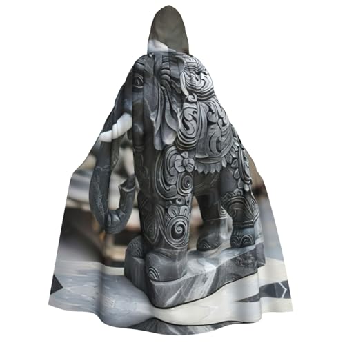 XULLZH Skulptur, Elefanten-Druck, Unisex, Kapuzenumhang für Erwachsene, Halloween, volle Länge, Umhang mit Kapuze, Kostüm XULLZH Skulptur, Elefanten-Druck, Unisex, Kapuzenumhang für Erwachsene, Halloween, volle Länge, Umhang mit Kapuze, Kostüm von XULLZH