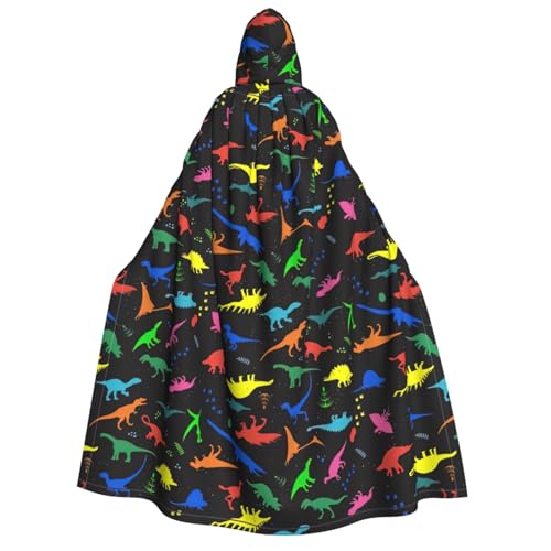 XULLZH Süßer Dinosa-Druck, Unisex-Kapuzenumhang für Erwachsene, Halloween, volle Länge, Umhang für Herren, Umhang mit Kapuze von XULLZH