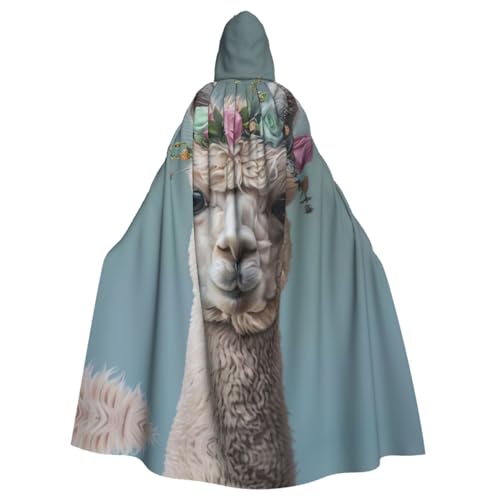 XULLZH Umhang mit Aufschrift "I Love Alpacas", für Erwachsene, lang, Kapuzenpullover, Weihnachten, Halloween, Kostüme, Party, Themenspiel, Rollenspiel von XULLZH