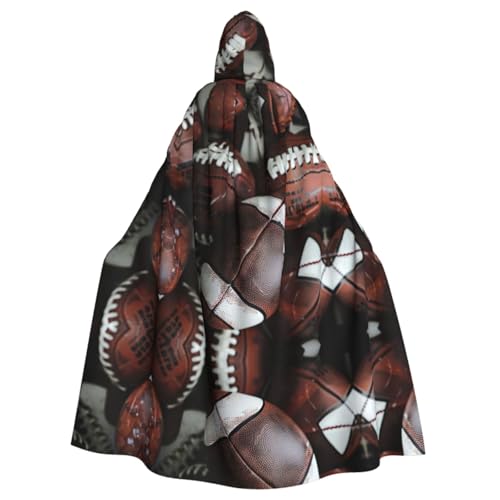 XULLZH Umhang mit Fußball-Motiv, langer Umhang, Kapuzenpullover, Weihnachten, Halloween, Kostüme, Party, Thema, Rollenspiel von XULLZH