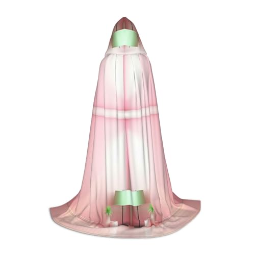 XULLZH Umhang mit Kapuze, rosa gestreift, für Halloween, Weihnachten, für Damen und Herren, Erwachsene, Maskerade XULLZH Umhang mit Kapuze, rosa gestreift, für Halloween, Weihnachten, für Damen und Herren, Erwachsene, Maskerade von XULLZH