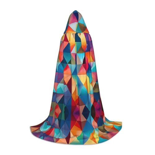 XULLZH Umhang mit Kapuze und buntem Dreiecksdruck, Halloween, Weihnachten, Kostüm, für Damen und Herren, Erwachsene, Maskerade XULLZH Umhang mit Kapuze und buntem Dreiecksdruck, Halloween, Weihnachten, Kostüm, für Damen und Herren, Erwachsene, Maskerade von XULLZH