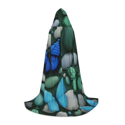 XULLZH Umhang mit Kapuze und grünem Schmetterling und Stein, für Halloween, Weihnachten, für Damen und Herren XULLZH Umhang mit Kapuze und grünem Schmetterling und Stein, für Halloween, Weihnachten, für Damen und Herren von XULLZH