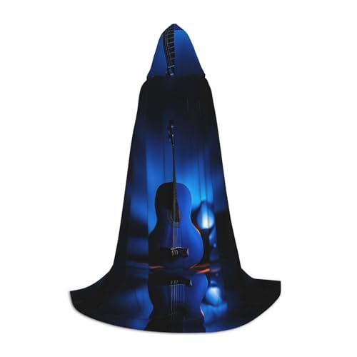 XULLZH Umhang mit Kapuze und reflektierendem Gitarrendruck, Halloween, Weihnachten, für Damen und Herren, Erwachsene, Maskerade XULLZH Umhang mit Kapuze und reflektierendem Gitarrendruck, Halloween, Weihnachten, für Damen und Herren, Erwachsene, Maskerade von XULLZH
