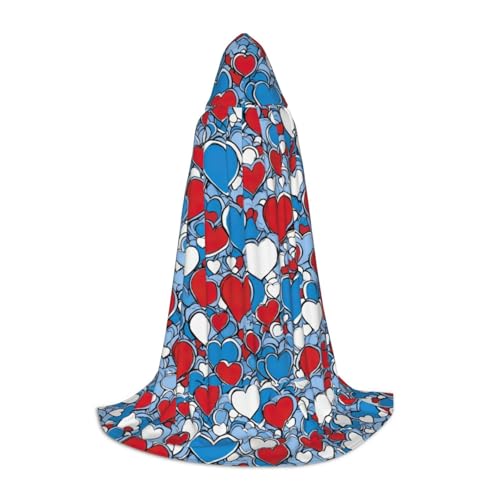 XULLZH Umhang mit Kapuze und romantischem Herzaufdruck, für Halloween, Weihnachten, für Damen und Herren, Erwachsene, Maskerade XULLZH Umhang mit Kapuze und romantischem Herzaufdruck, für Halloween, Weihnachten, für Damen und Herren, Erwachsene, Maskerade von XULLZH