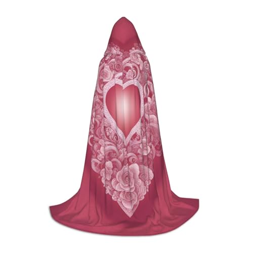 XULLZH Umhang mit romantischem Herzaufdruck, mit Kapuze, Halloween, Weihnachten, Kostüm, für Damen und Herren, Erwachsene, Maskerade XULLZH Umhang mit romantischem Herzaufdruck, mit Kapuze, Halloween, Weihnachten, Kostüm, für Damen und Herren, Erwachsene, Maskerade von XULLZH