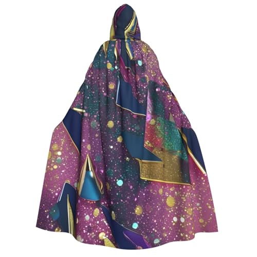 XULLZH Unisex-Kapuzenumhang mit Glitzermuster für Erwachsene, Halloween, volle Länge, Umhang mit Kapuze, Kostüm XULLZH Unisex-Kapuzenumhang mit Glitzermuster für Erwachsene, Halloween, volle Länge, Umhang mit Kapuze, Kostüm von XULLZH